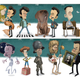 Illustration for article titled Fantastic cartoons show the evolution of famous characters and actors